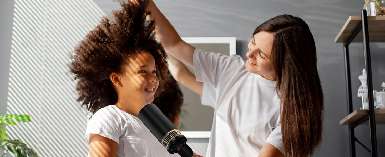 Мультистайлер для волосся 7 в 1 UKLISS Hairstyler Pro: фен, автоматична плойка, кругла щітка та вирівнювач для професійного стайлінгу, чорний