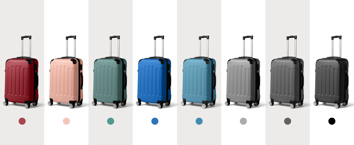 Набір валіз LEADZM 3 шт. з захистом кутів, ABS, телескопічний ручка, ручна поклажа (темно-синій)