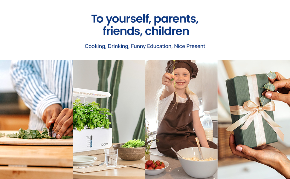 iDOO Система гідропоніки Smart Garden: 10 касет, таймер, LED лампа, вентилятор, регульована висота, для вирощування зелені