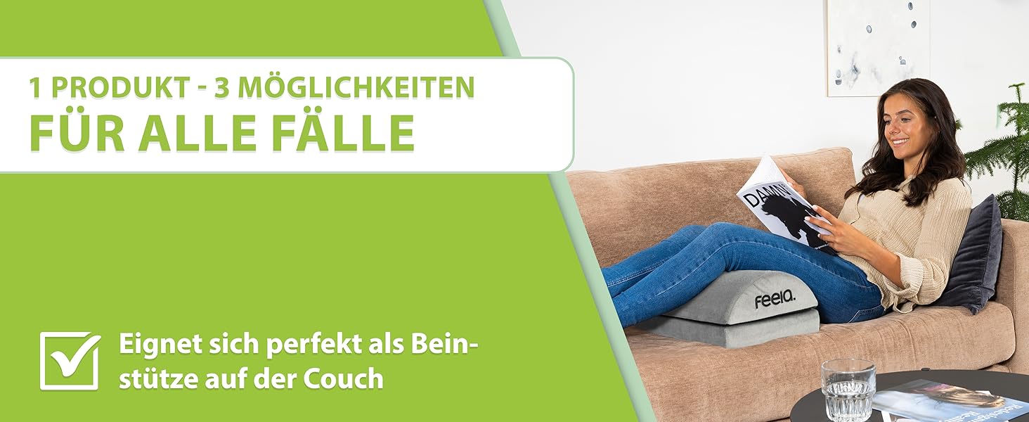 Підставка для ніг під стіл Feela® – ергономічна підставка для ніг, footrest, foot rest, срібна. Без термосумки