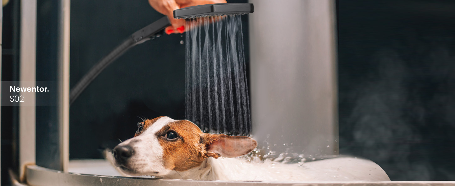 Насадка для душу Newentor: велика дощова лійка, ручна насадка, економна, високий тиск, 6 режимів, чорний колір