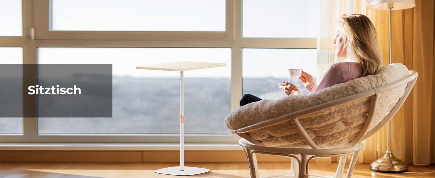 Регульований підставка для ноутбука, мобільний столик для дому, офісу та школи, білий