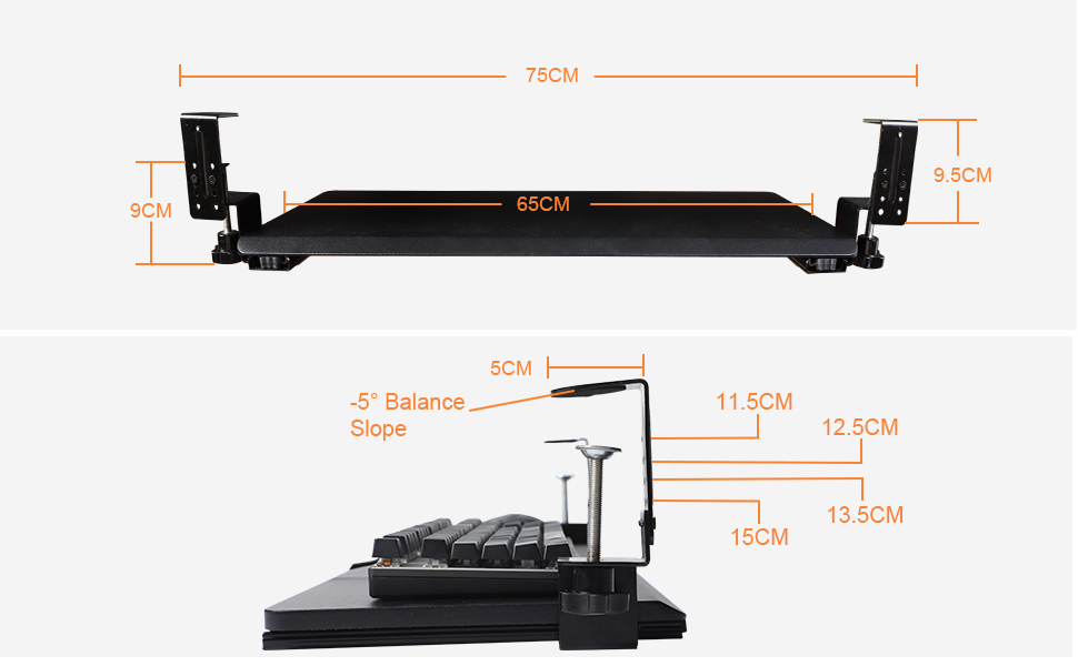 Кріплення для клавіатури BigTron з клемою, чорний колір, нове дизайну