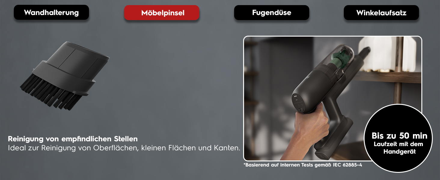 Акумуляторний пилосос AEG Serie 7000 Granitgrau: потужний, легкий (2,2 кг), ергономічний, з 70% перероблених матеріалів, до 50 хв роботи, 120 м², 2в1, 5-рівнева фільтрація, для всіх типів підлоги, автоматичний, сірий, AP71UB14AM