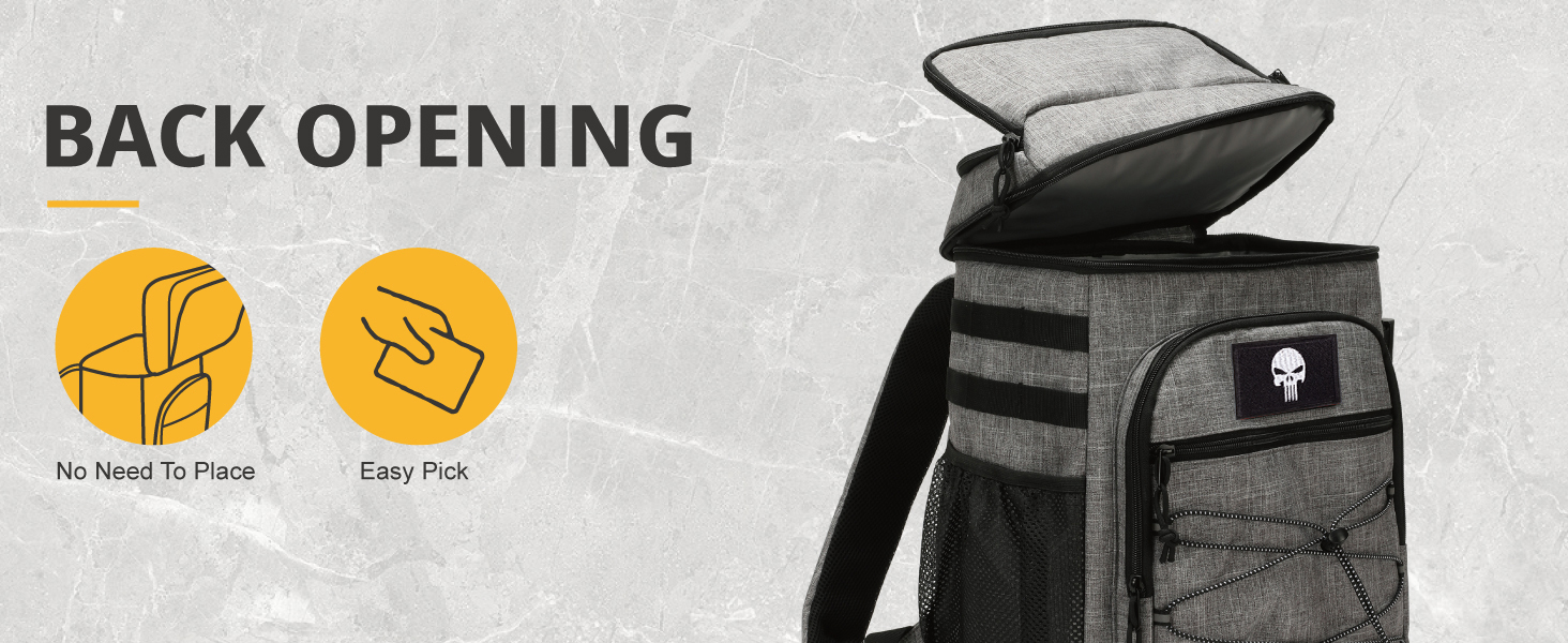 Тактичний рюкзак-холодильник 25L, вологостійкий та міцний, великий ланч-рюкзак, водонепроникний, для чоловіків, жінок, роботи, подорожей, кемпінгу, пляжу та походів (сірий)