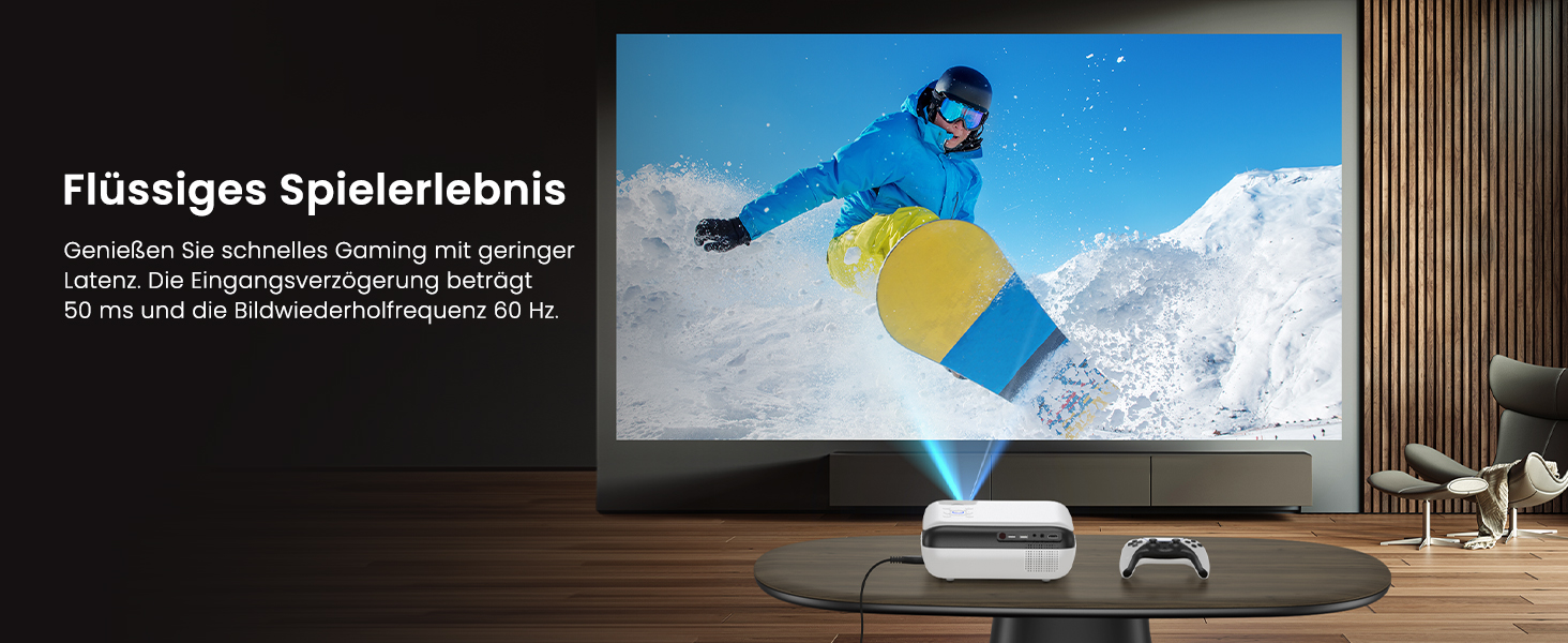 HOPVISION Міні проєктор 4K, 1080P Full HD, 13000 люменів. Підтримка Bluetooth, для Fire Stick/PS5/Smartphone/TV. Портативний проєктор для дому та на вулицю