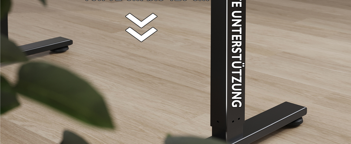 Електричний регульований стіл BONTEC 120x60 см з LED-дисплеєм, 3 пам'яті висоти, тримач для навушників, чорний