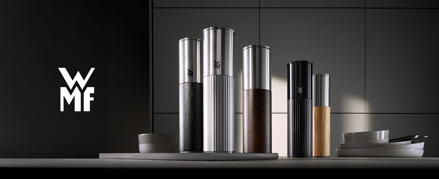 Мельниця WMF Nature Pro: ручна для солі та перцю з керамічним механізмом, регульованим помолом та аромашлузом