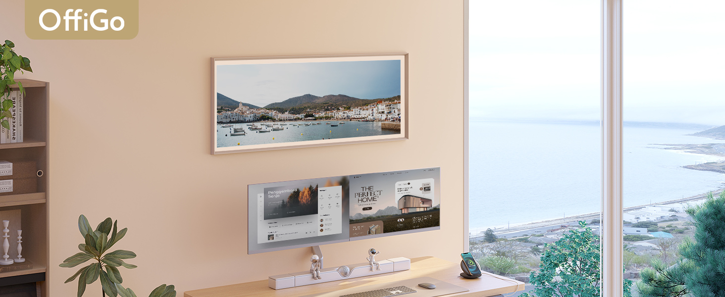 Електричний регульований стіл OffiGo 120x60 см з двома моторами, USB-порт, 3 функції пам'яті, дуб