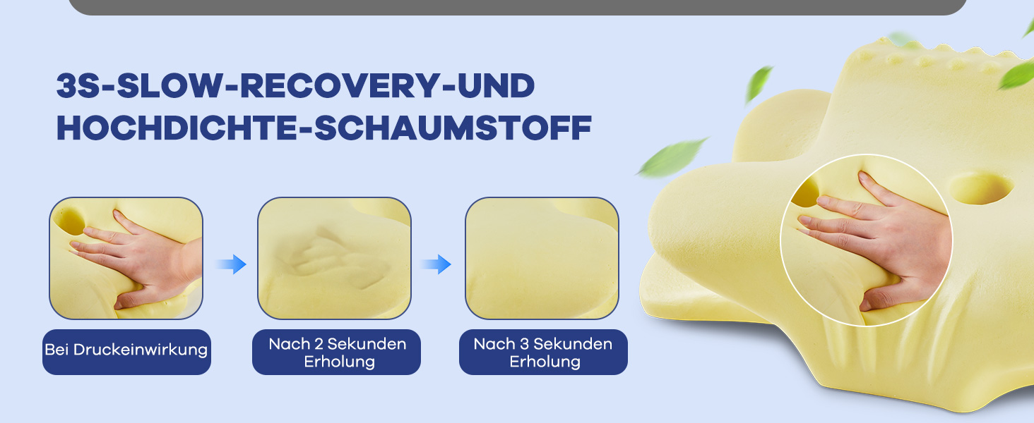 Подушка для сну DONAMA з Memory Foam: ортопедична подушка для шиї та голови для сну на боці, спині та животі з чохлом