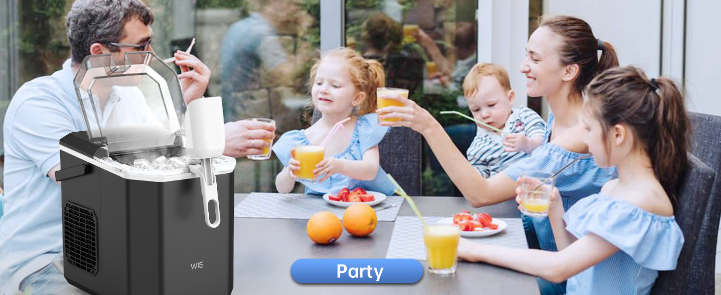 Льодогенератор WIE Kleine 1.3л для дому, офісу, бару - швидке виробництво льоду (9 кубиків за 6 хв), самоочищення, чорний