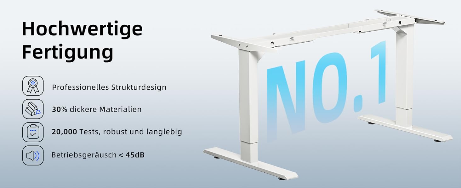 Електричний регульований стіл MAIDeSITe з 2 моторами, 4 пам'яттю та захистом від зіткнень (72-120 см, білий)