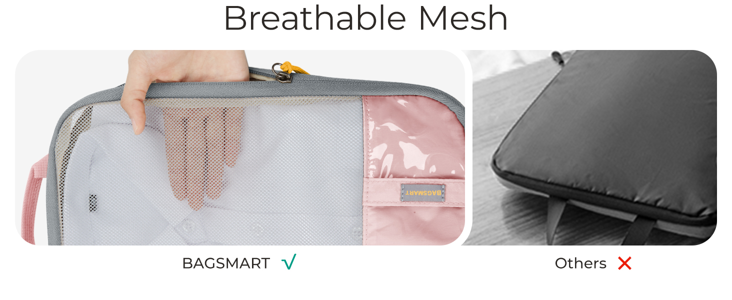 Набір органайзерів для одягу та подорожей BAGSMART (6 предметів), компресійні пакувальні куби з мішком для білизни, чорний