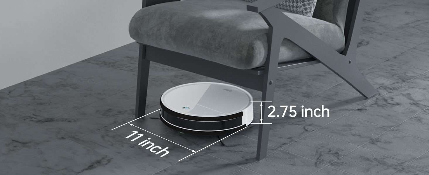 Робот-пилосос OKP K5 з потужністю 5000Pa, навігацією, HEPA-фільтром, Wi-Fi, для тварин, килимів та твердих підлог