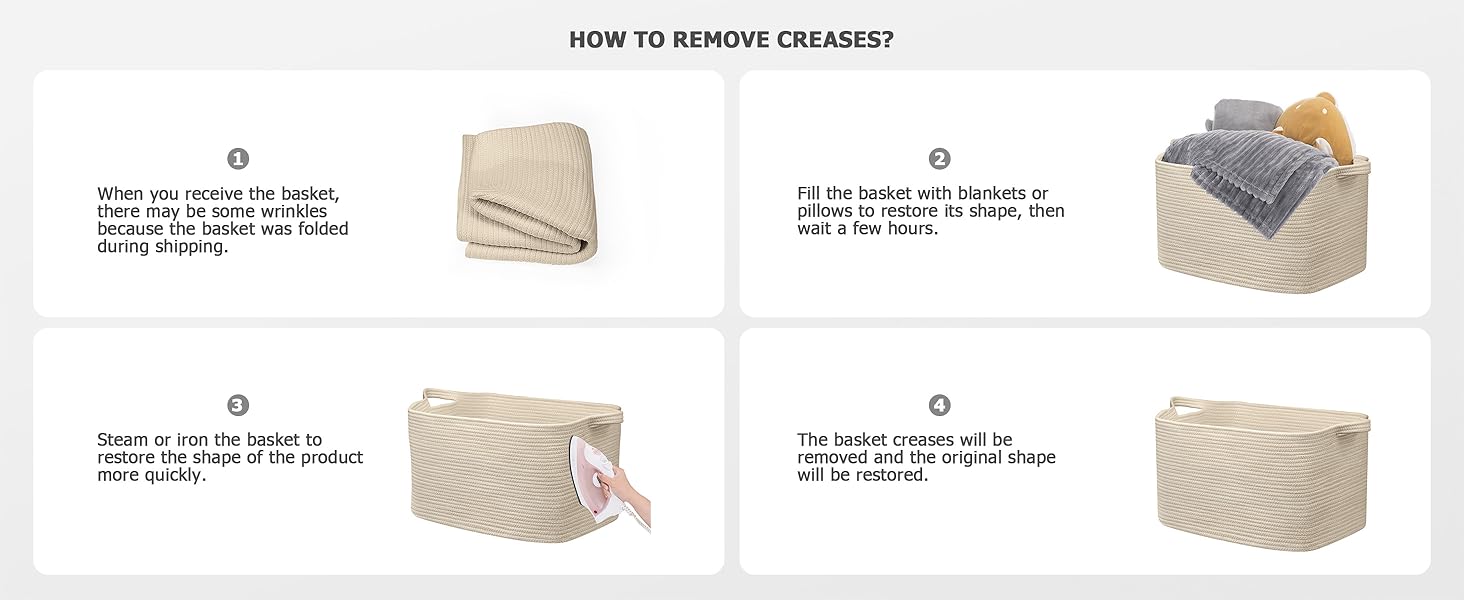 Складаний кошик для білизни, 63L, з бавовни, плетений, з ручкою, 2 шт. (білий та коричневий)