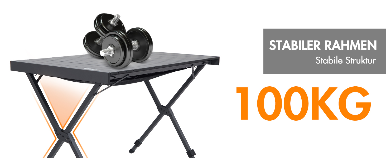 Складаний кемпінговий стіл PORTAL з регулюванням висоти, алюмінієвий, 108 x 71 см, легкий стіл для пікніка, саду та подорожей, чорний