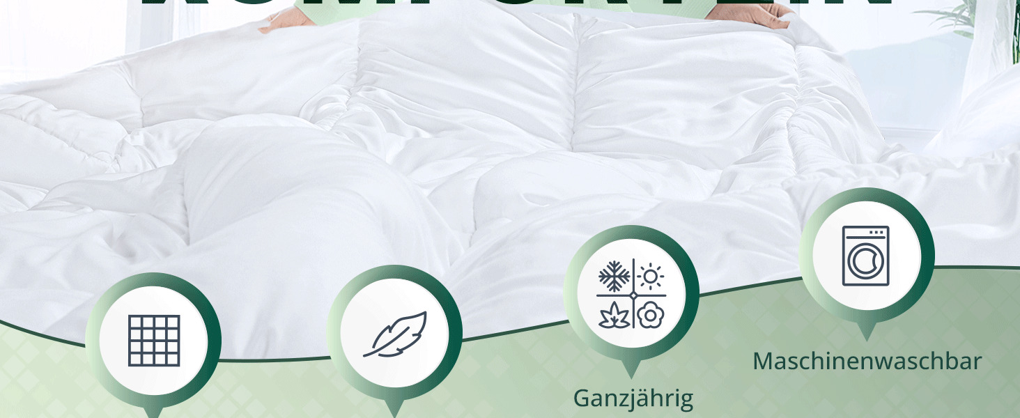 Ковдра Utopia Bedding 135x200 см, всесезонна, 370 GSM, дихаюча, стеганий наповнювач, супер м'яка (біла)