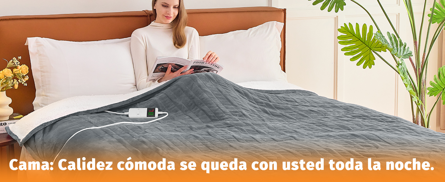 Електрична ковдра BOMOVA з автовимкненням, 130x180 см, сіра. Тепла, пухнаста ковдра для дому, подарунок на Різдво. 10 температурних режимів, таймер 5 годин.