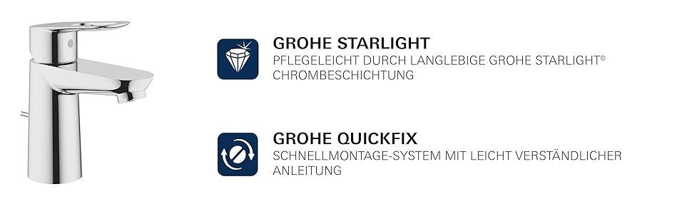 Змішувач для ванної кімнати Grohe BauLoop, водозберігаючий, хром, 23335000