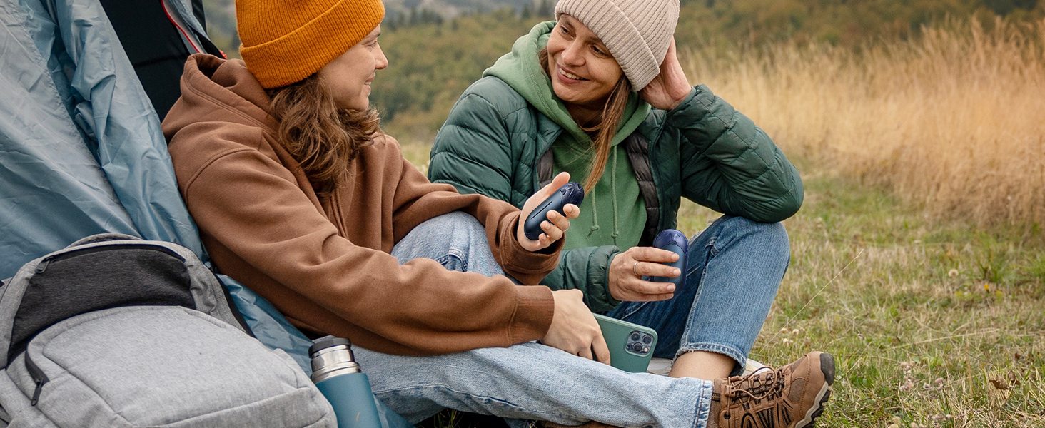 Портативні електричні грілки для рук 2 шт. 3000mAh, USB-C, 3 температурні режими (35-55°C), швидкий нагрів, для активного відпочинку, кемпінгу, подарунок, сріблясто-сірий M