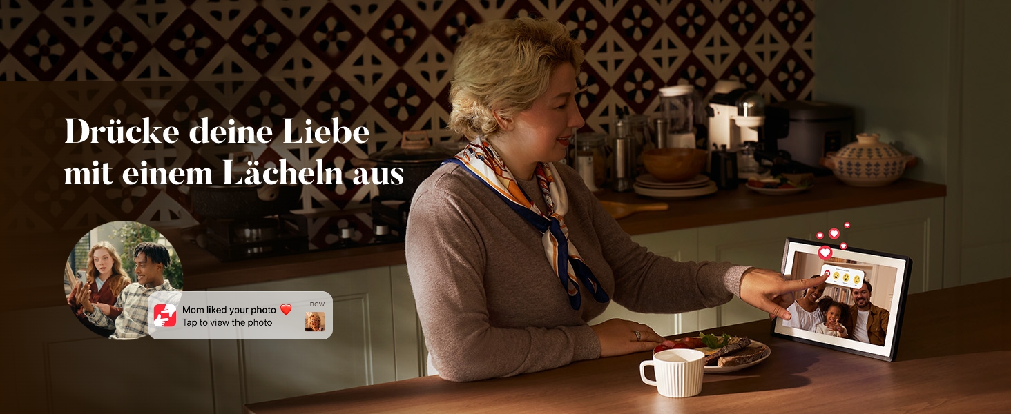 Цифрова фоторамка Lexar 10.1 дюйма IPS Touch Screen, Wi-Fi, 32 ГБ, підтримка Frameo, антибліковий екран, чорна