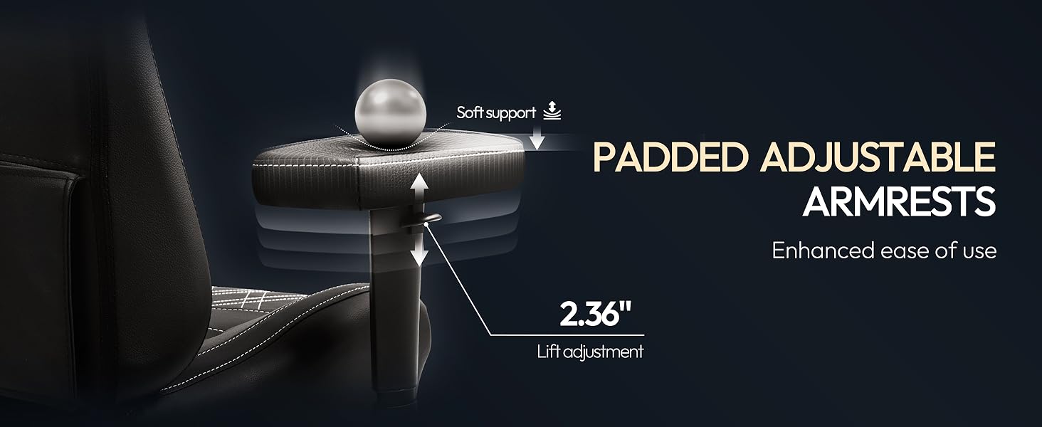 Ігровий крісло Dowinx з масажем та підігрівом, дихаюча спинка, регульована підставка для ніг, підтримка спини та шиї, чорно-білий