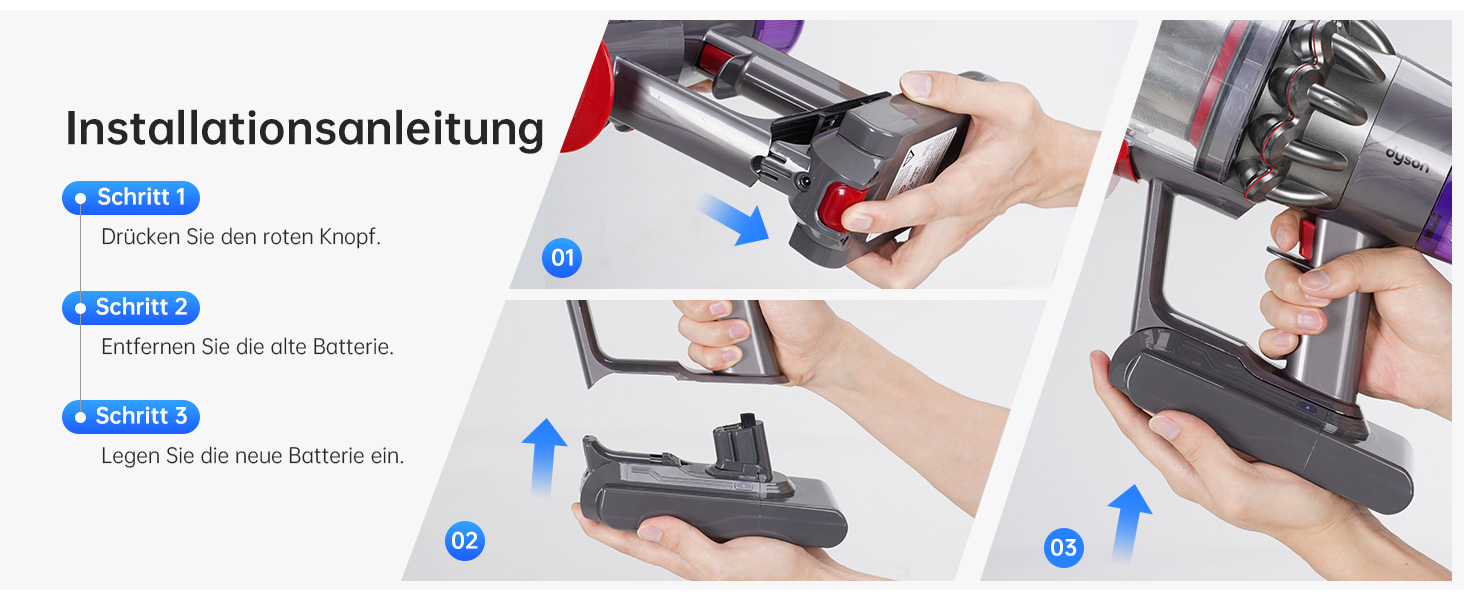 Акумулятор Morpilot V7 8000mAh для пилососа Dyson V7 SV11 Animal, Motorhead, Pro, Trigger, Fluffy + фільтри (V11 8.0Ah)