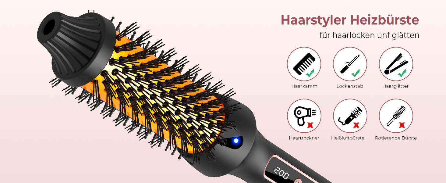 Термощітка LCD Ion Thermal Brush 38MM - плойка та щітка для випрямлення волосся