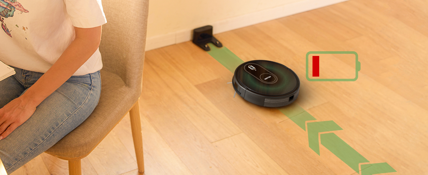 Робот-пилосос Vactidy Nimble T8 2-в-1 з функцією миття, 3000Pa, 120 хвилин роботи, сумісний з Alexa, App, Siri, для видалення шерсті тварин, чорний