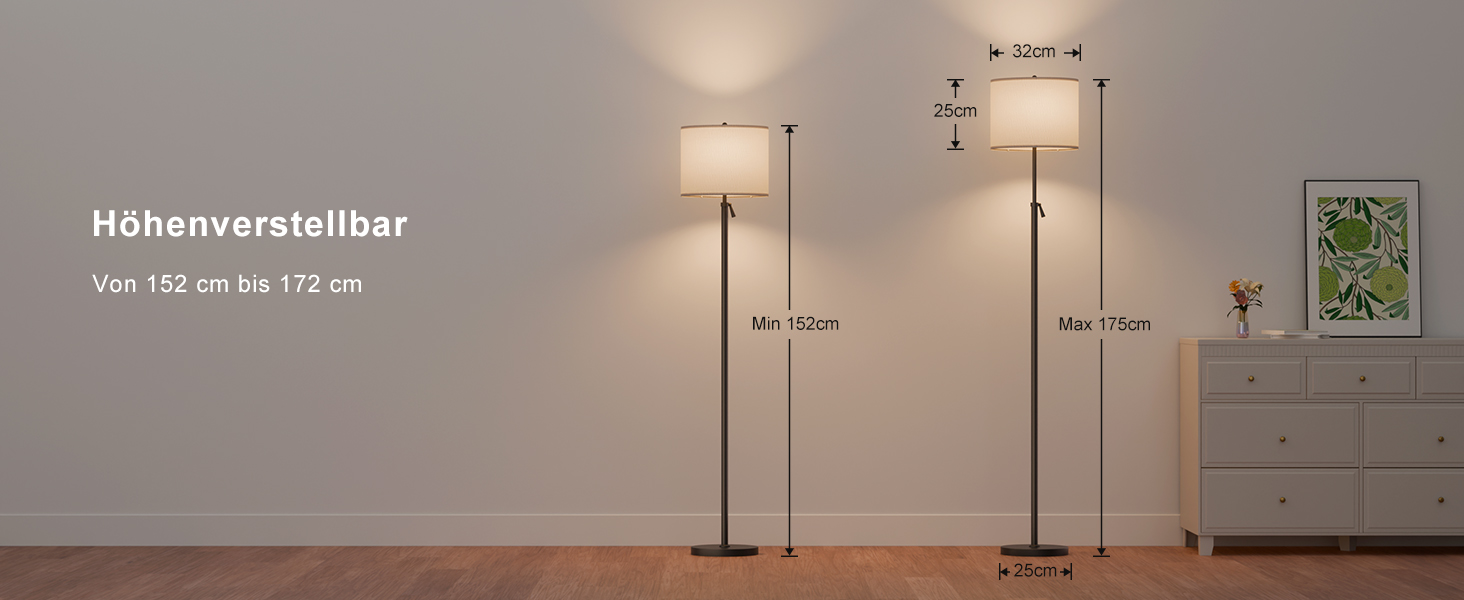 Світлодіодна торшер DUSKTEC RGB для вітальні, смарт-лампа з димером, керування через APP, тепле та холодне біле світло, 10W, 1200LM, регульована висота