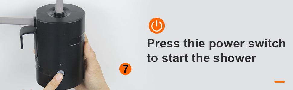 Портативна душова Koopsmate з LED-підсвічуванням та акумулятором 4400mAh, електрична помпа, 20L мішок для води, для кемпінгу, подорожей та домашніх тварин