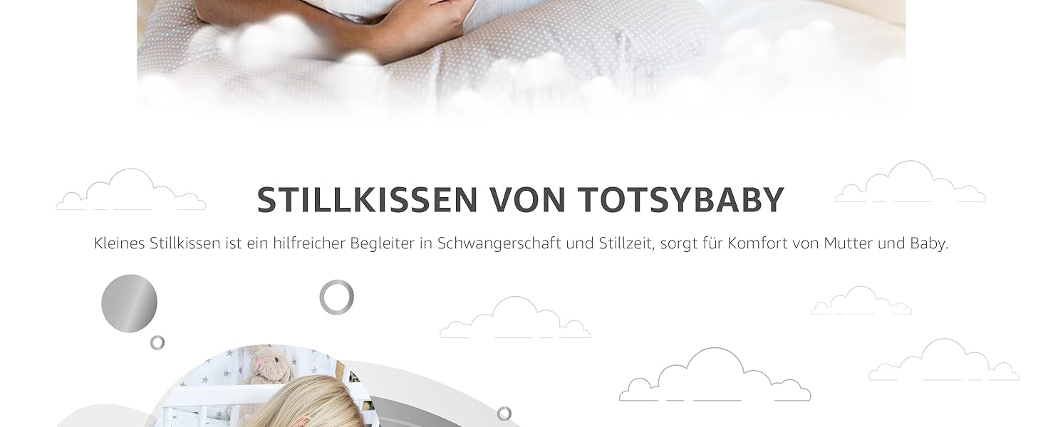 Подушка для годування Totsy Baby Stillkissen Mond Minky 130 см Оленя Сіра (Oeko-Tex) - підтримка для годування груддю