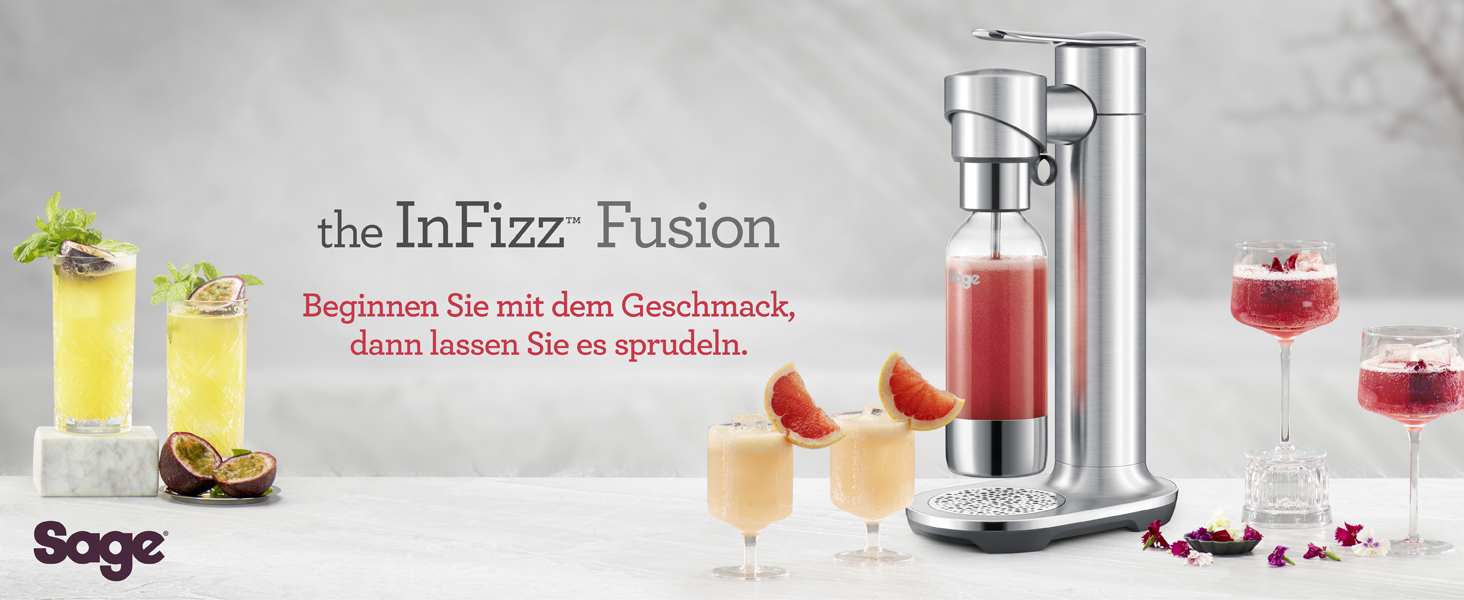 Домашній сифон для газування води Sage The InFizz Fusion, чорний (Schwarzer Noir)