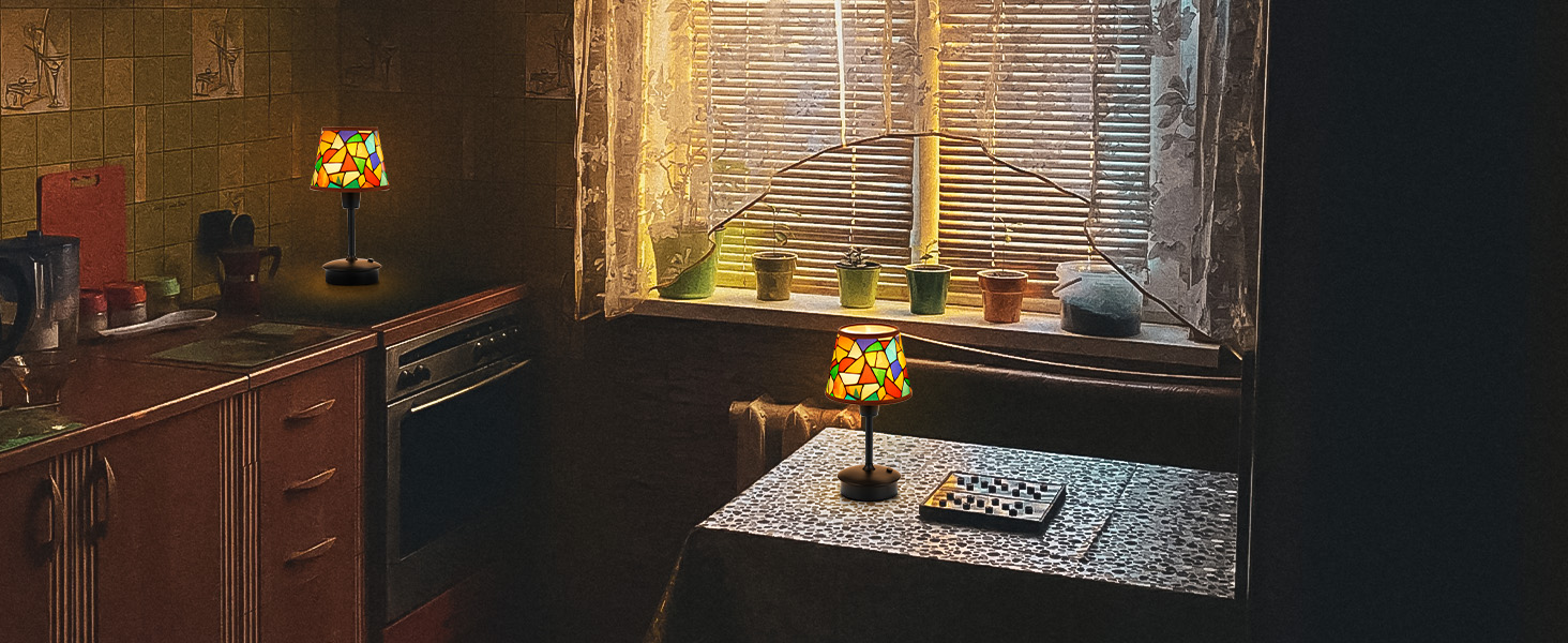 2 шт. Бездротові настільні лампи для обіднього столу з акумулятором 5200mAh, сенсорне регулювання яскравості, портативні лампи для ресторану, вітальні, спальні, бару, їдальні, нічники (багатобарвні, 2 шт.)