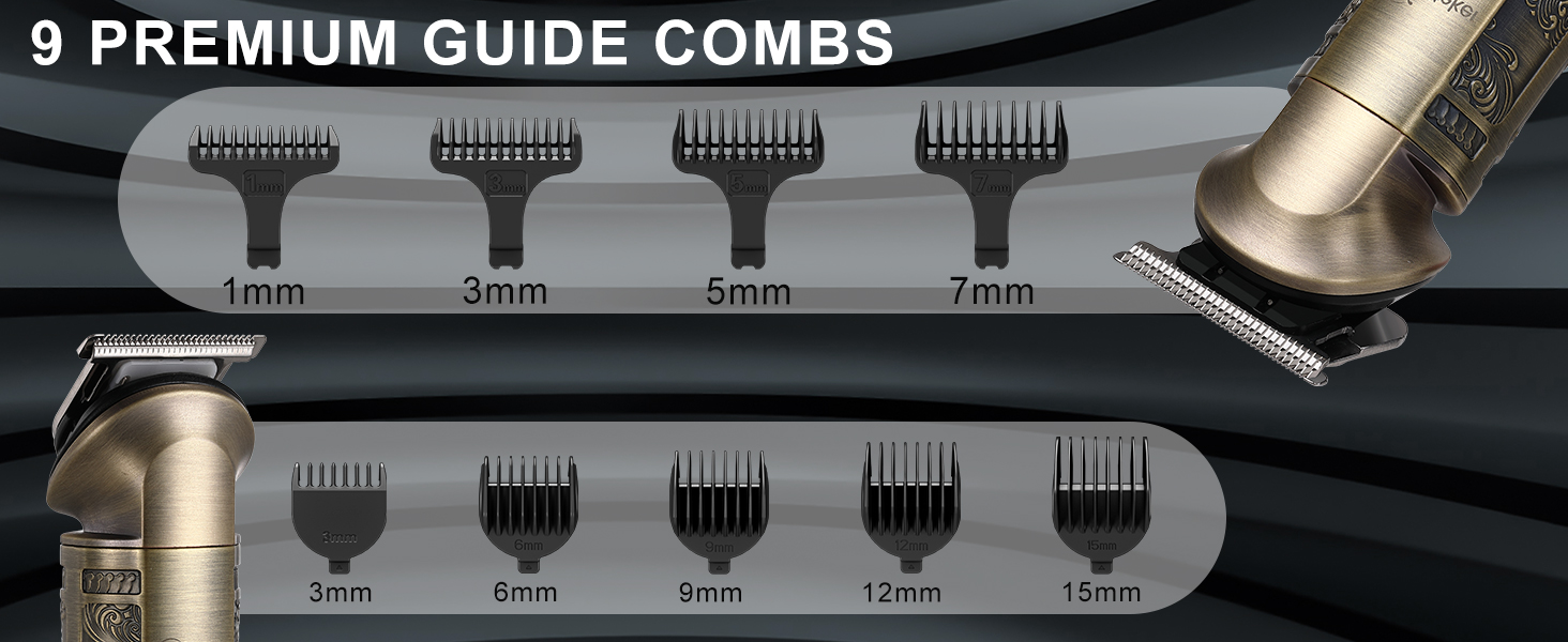 Тример для бороди та волосся Hatteker 8-в-1 для чоловіків, водонепроникний, з точним тримером і Т-подібним лезом