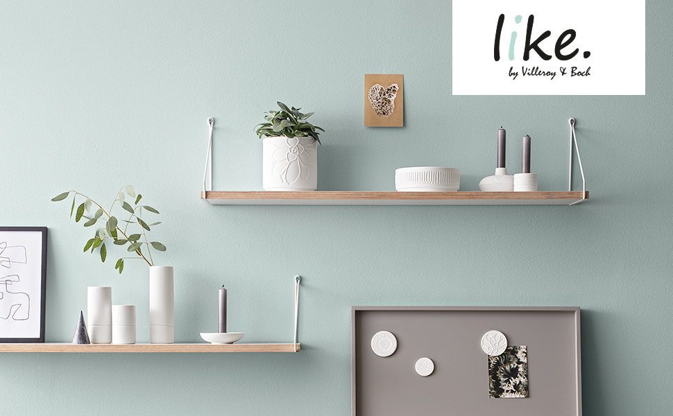 Ваза Like. by Villeroy & Boch it's my home Vase L Mineral, зелено-біла ваза з порцеляну для квіткових композицій