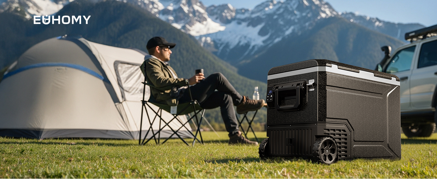 Автомобільний компресорний холодильник EUHOMY 79L з Wi-Fi, -20℃~20℃, 12/24V/240V: для кемпінгу, подорожей, риболовлі