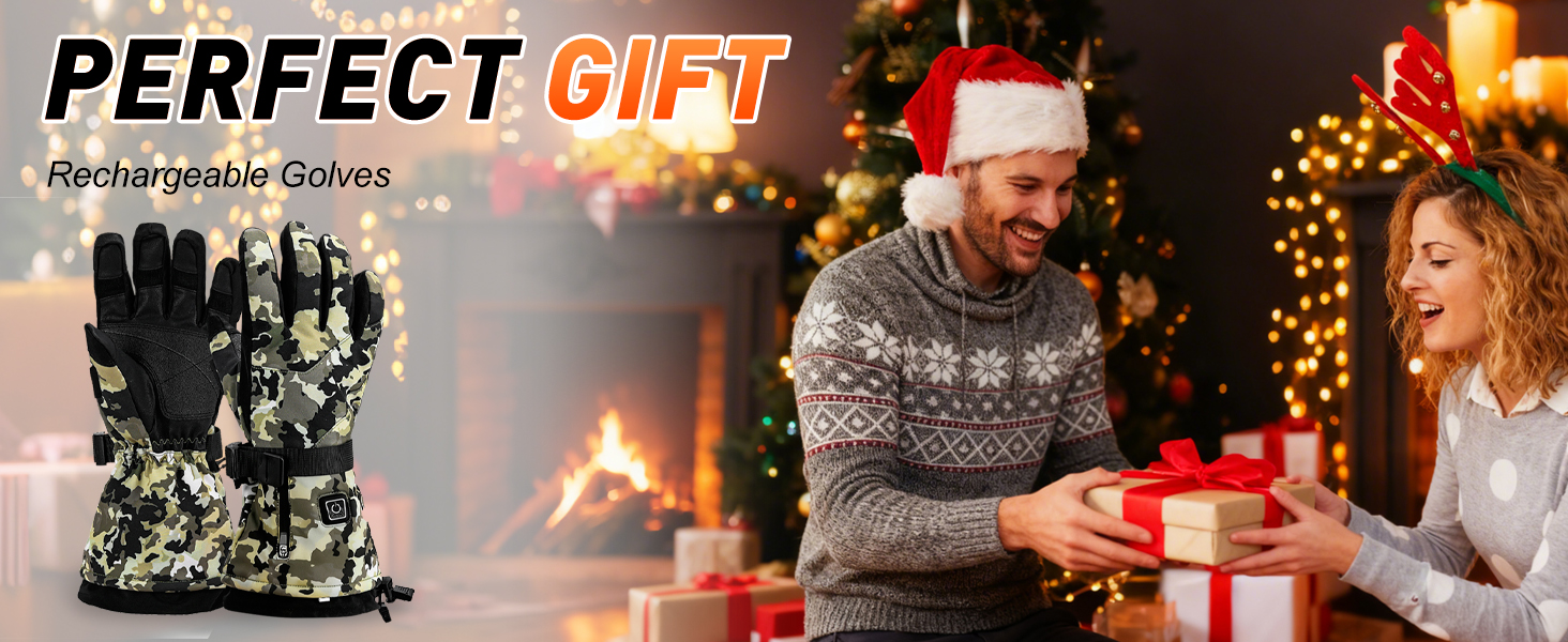Електричні гріючі рукавички Ychee Camouflage, 7.4V, 22.2Wh, водонепроникні, двошарові, для кемпінгу (M)