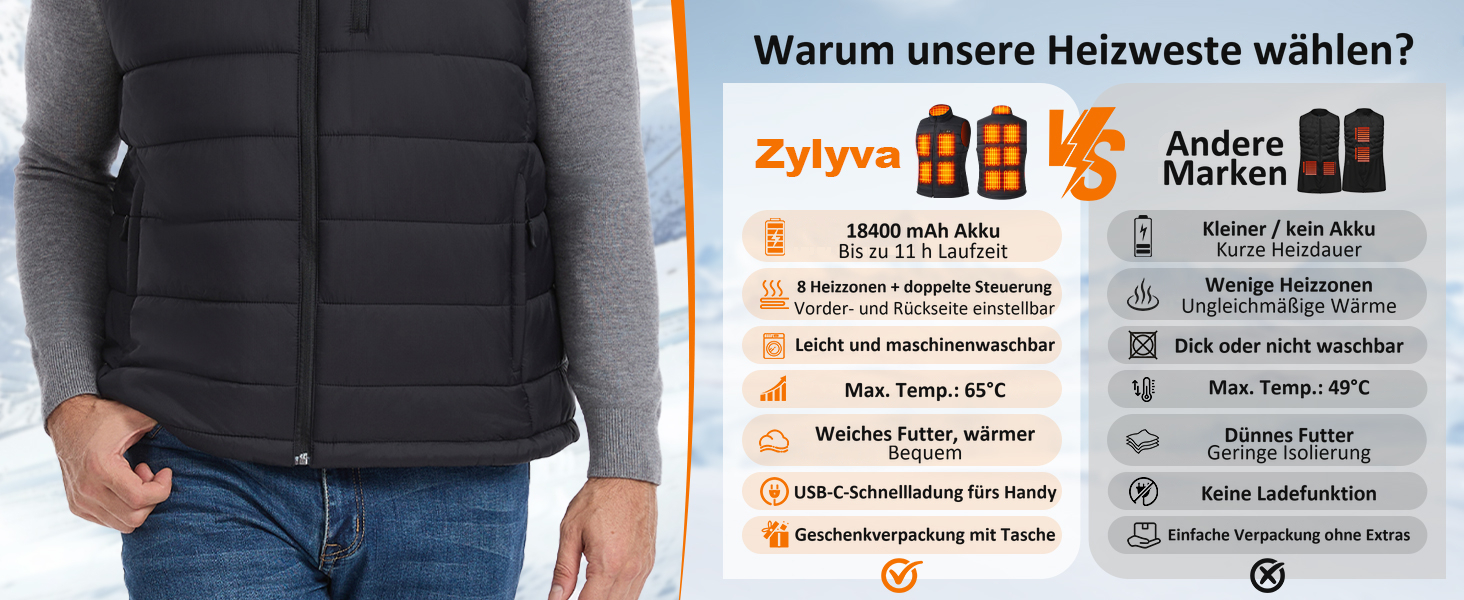 Електричний зігрівальний жилет для чоловіків з PowerBank 18400mAh 7.4V, теплий утеплений жилет для роботи та відпочинку на відкритому повітрі, XXL, чорний