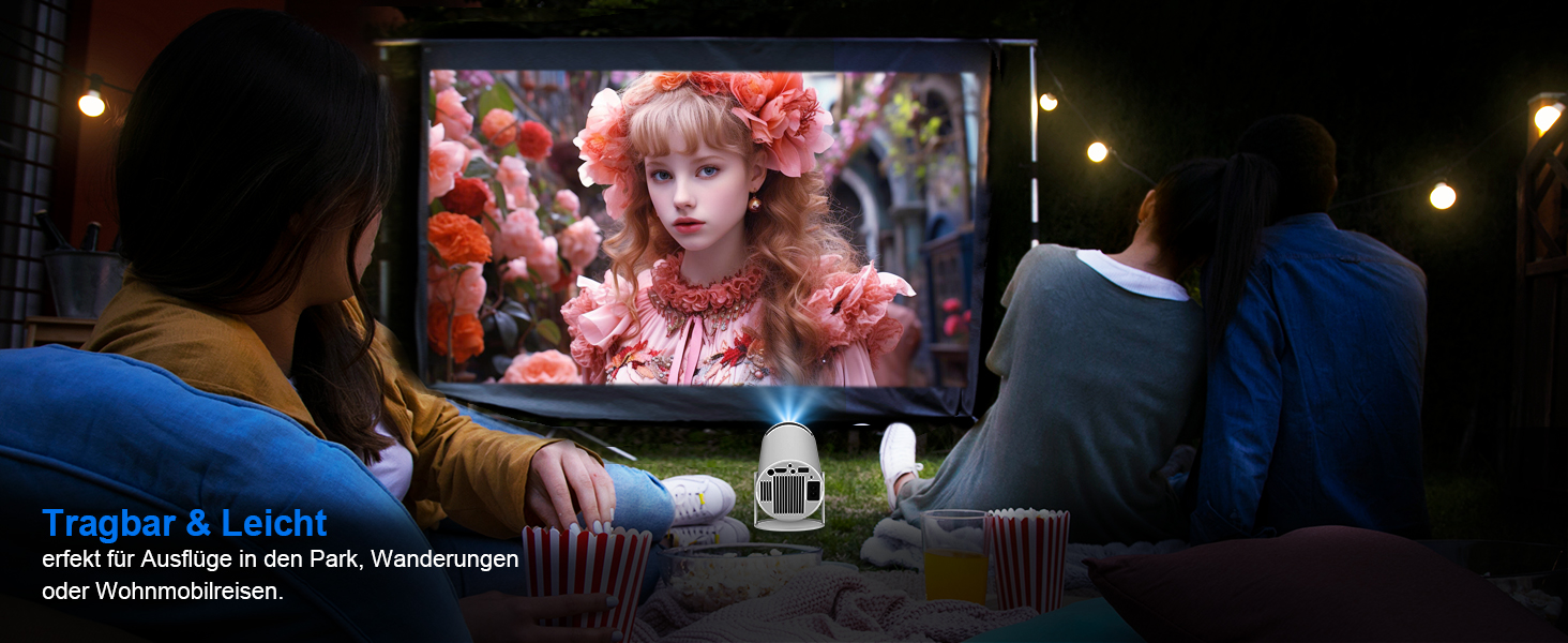 Портативний проєктор Mini Beamer 4K з Android 11: Smart, електричний фокус, 5G WiFi 6, BT 5.0, Full HD 1080P, 260ANSI, авто-корекція трапецеїдальних спотворень, 5W динамік