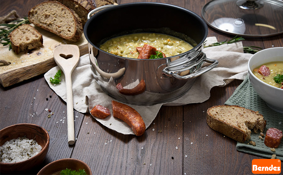 Каструля Berndes Injoy Special Edition з нержавіючої сталі, 5 літрів, з кришкою, для всіх типів плит (індукція)