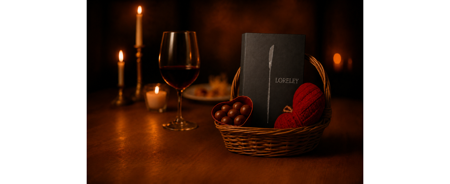 Набір столових приборів LORELEY MITTELRHEIN Premium, 24 предмети на 6 осіб, чорний матовий, нержавіюча сталь, для дому та ресторану