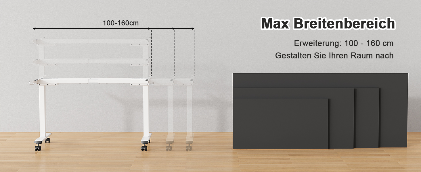 Регульований стіл JUMMICO з міцним підйомним механізмом (2 мотори, 3 пам'яті) 100x140 см, білий