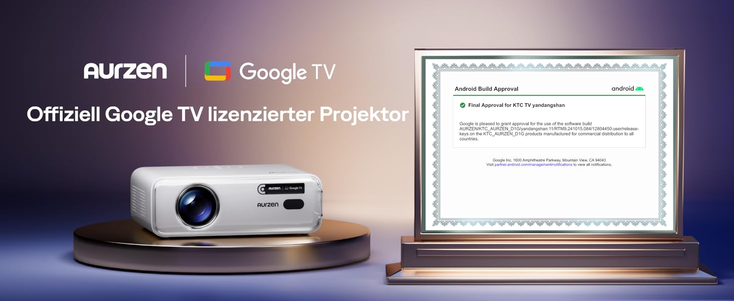 Aurzen Eazze D1 Smart Beamer: 4K проєктор для дому з Wi-Fi, Bluetooth, Netflix, Dolby Audio, автофокусом та корекцією трапеції. Підтримує Full HD 1080P. Білий (GTV)