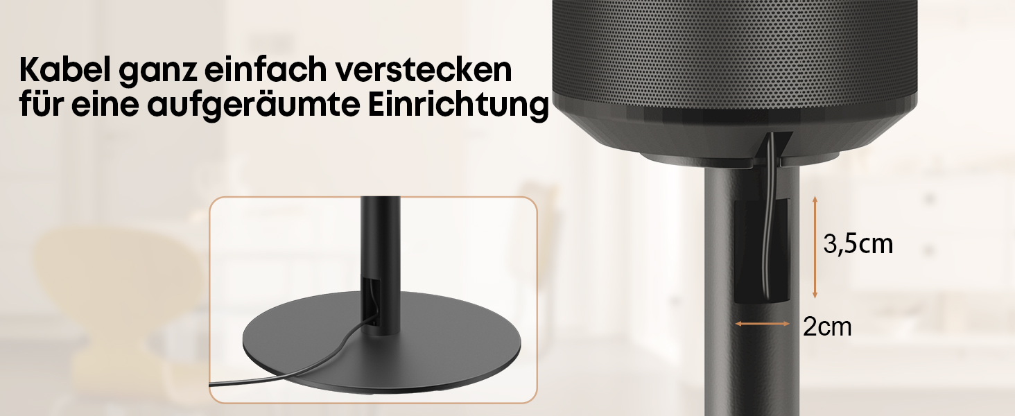 Підставка для колонок Sonos Era 100 та 300, регульована висота (68,2-106,8 см), з інтегрованим кабельним менеджментом, стабільна металева конструкція (5 кг вантажопідйомність), 1 пара (2 шт), чорний