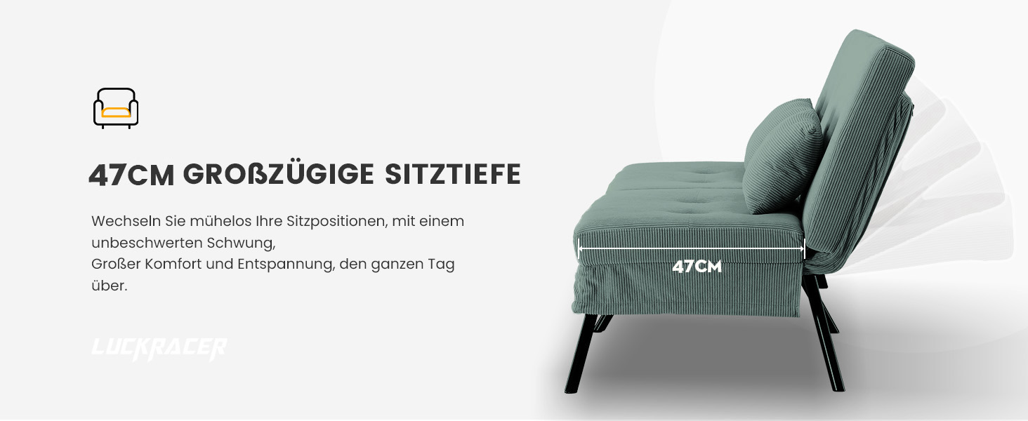 Диван-ліжко LUCKRACER 3-місний, трансформер, футон, кутовий диван, зелений, для вітальні та квартири