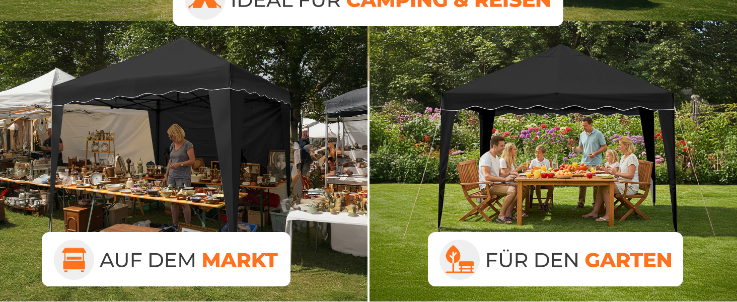 Павільйон Kronenburg Faltpavillon 3x3 м, водонепроникний, UV захист 50+, з 4 боковими частинами, колір шампань