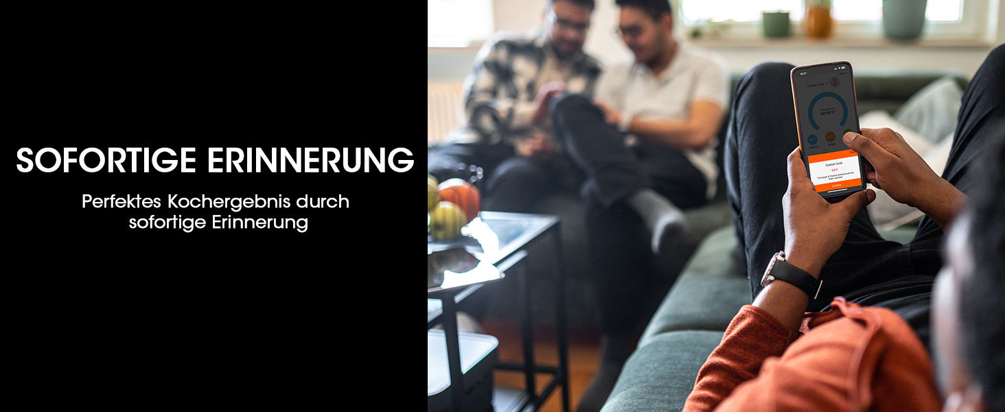 Беспроводной термометр для мяса DOQAUS 158m Bluetooth, IPX7, для гриля, духовки, мангала, аэрофритюрниці, чорний