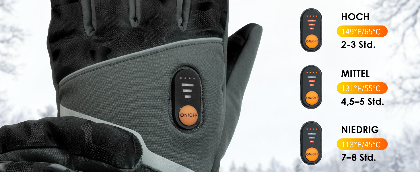 Обогріваючі рукавички Minthouz W11 для чоловіків та жінок, 7.4V, 3 режими нагріву, водонепроникні, з підтримкою сенсорного екрану, для роботи на відкритому повітрі, катання на велосипеді, лижах (XL)