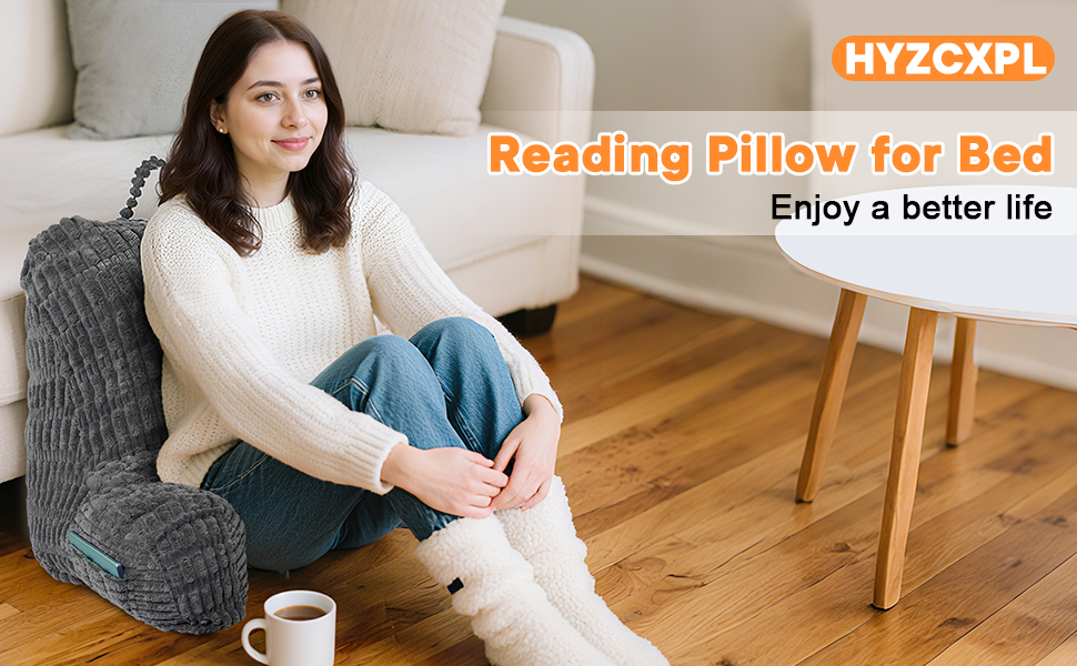Подушка для читання в ліжко та на диван з підголовником, подушка-крісло для дорослих, м'яке крісло для відпочинку, перегляду телевізора та читання